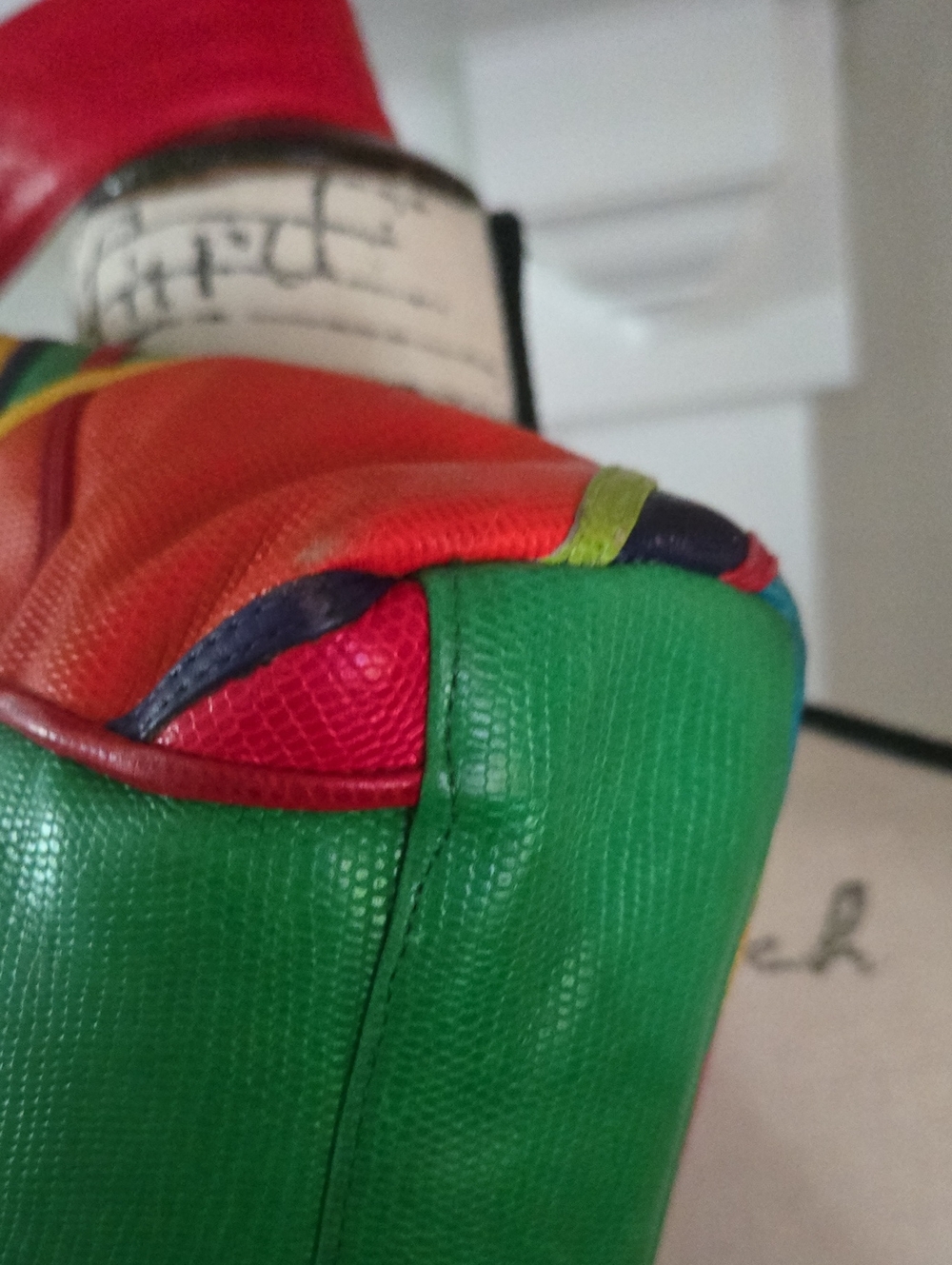 Vintage, Late 80's, Early 90's Colorful Plaid Shoulder Bag in Red, Green & Blue - Picture 5 of 9